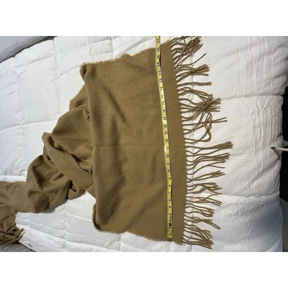 Scarf Wrap Solid Camel with Fringe